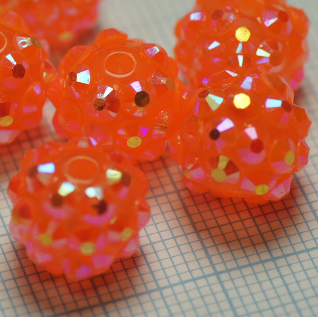 Code: B81218O    --- Perle Resine 10mm. Orange---