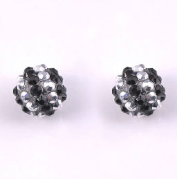 Code: B81222    --- Perle Resine 12mm. Noir-Blanc---