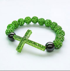 Bracelet avec croix en strass