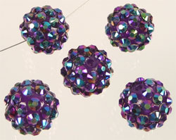 Code: D08549    --- Perle synth. Shamballa 14mm Violet AB---