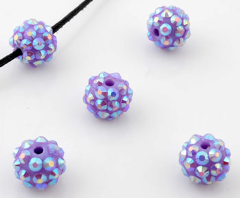 Code: D12573    --- Acrylic Shamballa 12x10mm. Lilas AB---