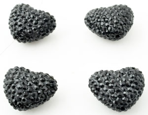 Code: D13212    --- Cur strass noirs 20x17. Trou: 1,5mm.---