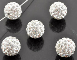 Code: D14207    --- 12mm. Disco Ball Blanc. Trou:+- 2mm.---