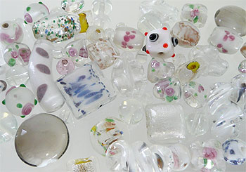 Code: D00491    --- Melange verre 6-22mm. +-130Pcs. Blanc---