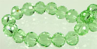 Code: D03427    --- Verre circulaire Facettes 8mm. Vert Clair---