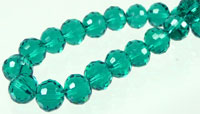 Code: D03430    --- Verre circulaire Facettes 8mm. Vert Emeraude---