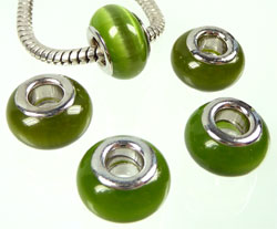 D04094    --- Pandora style ,14X9,Trou 5mm. Vert olive---    **Cliquez_sur_la_photo_pour_l'agrandir**