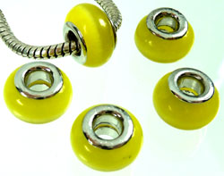 D04097    --- Pandora style ,14X9,Trou 5mm. Jaune---    **Cliquez_sur_la_photo_pour_l'agrandir**