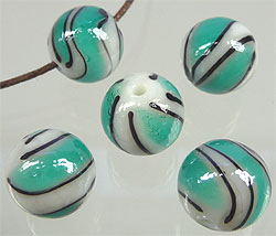 Code: D04995    --- Verre rond 14mm. Bleu azur-Blanc---