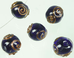 D06303    --- Italian style 15x13mm. Or-Bleu fonce---    **Cliquez_sur_la_photo_pour_l'agrandir**