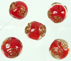 D06306    --- Italian style 15x13mm. Or-Rouge---    **Cliquez_sur_la_photo_pour_l'agrandir**