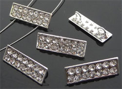 (D06523) Separateur strass rectangle 2 trous ** Cliquez sur la photo pour l'agrandir**