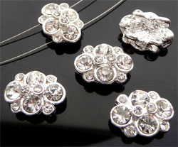(D06524) Separateur strass 2 trous Argente ** Cliquez sur la photo pour l'agrandir**