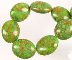 Code: D06766    --- Pierre naturelle +- 24x19,5mm. Vert---