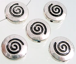 Code: D07339    --- Escargot metal +-14mm. Argent vieux---