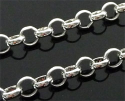 Code: D07458    --- 1 metre Chaine maille 3mm. Argente.---