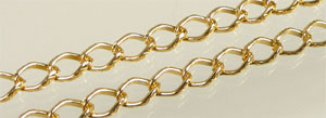 Chaîne métallique de +- 11x7mm. Vendue au mètre. Couleur dorée Code: D08258 --- 1 metre Chaine metal doree 11x7mm.---
