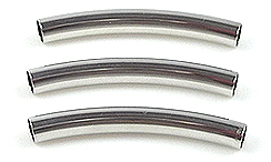 Pandora Style, tube de métal plié de +- 40 x 5mm. Trou: +- 4mm. Couleur: Nickel Code: D12220 --- Tube metal 40 x 5mm.Nickel---
