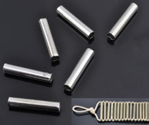 Perles de métal, tubes ± 15x3mm (trou ± 2,5mm). Couleur: Nickel Code: D15517 --- Tubes metal 15x3mm Nickel---
