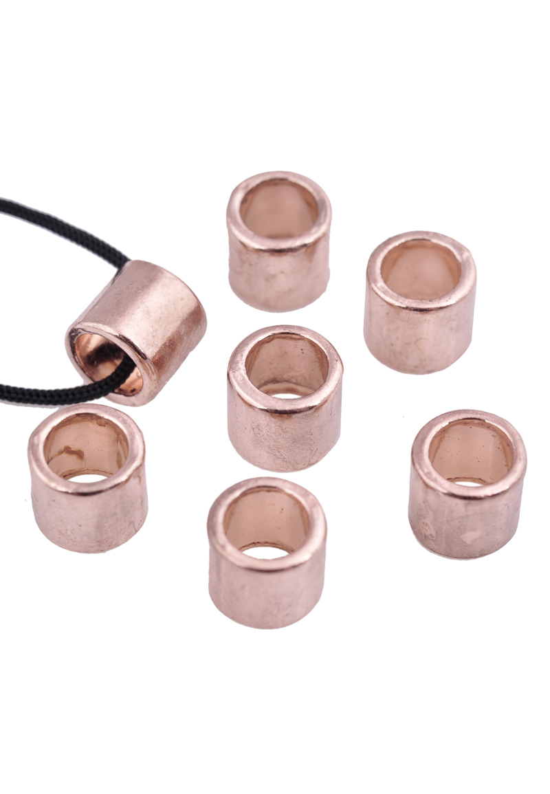 Style grand-trou perles en métal ± 6x7mm (trou ± 5mm). Couleur Or rose Code: D17869 --- Perles Metal 6x7mm: Trou 5mm. Or rose---
