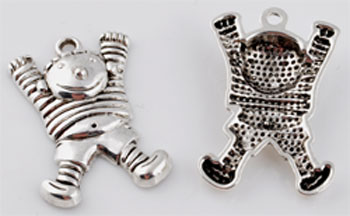 Pendentifs/breloques de métal, garçon ± 35x23mm. Couleur: argent vieilli. Code: D09294 --- Metal, garçon 35x23mm. Argent vieilli---