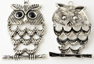 Code: D10750 (Pendentif Hibou avec strass 68x45) 