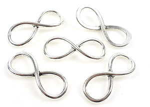 Pendentifs/entre-deux de métal, signe d'infinity ± 35x14mm. Couleur: argent vieilli Code: D14837 --- Infinity 35x14mm. Vx argent.---