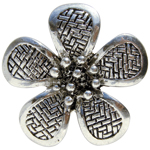 Code: KGM202    --- Pendentif fleur Vx.Argent 40mm.---