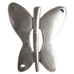 Perle en métal en forme de papillon stylisé de +- 50mm.de grandeur. Couleur: Vx.Argent Code: PKE109 --- Papillon stylise 50mm. Vx.Argent---