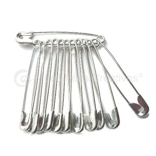 Épingle à nourrice. Métal médical. Longueur: +- 37mm. Hauteur quand fermée: +-7mm. Se vend à la pièce Code: 676901 --- Epingle nourrice 37x7---
