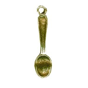 Breloque en métal de couleur bronze. Forme: Cuillère. Grandeur: +- 24x5mm. Couleur: Bronze Code: 1080228 --- Cuillere bronze 24x5mm.---