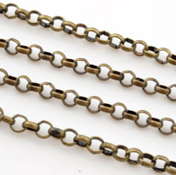 Code: D12146    --- Chaine metal 1mx4mm. Vx Bronze---