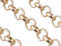 1 mètre de chaîne d'aluminium avec mailles circulaires de ± 6mm. Couleur: Doré Code: D15595 --- 1m. Chaine alu. mailles 6mm dore---