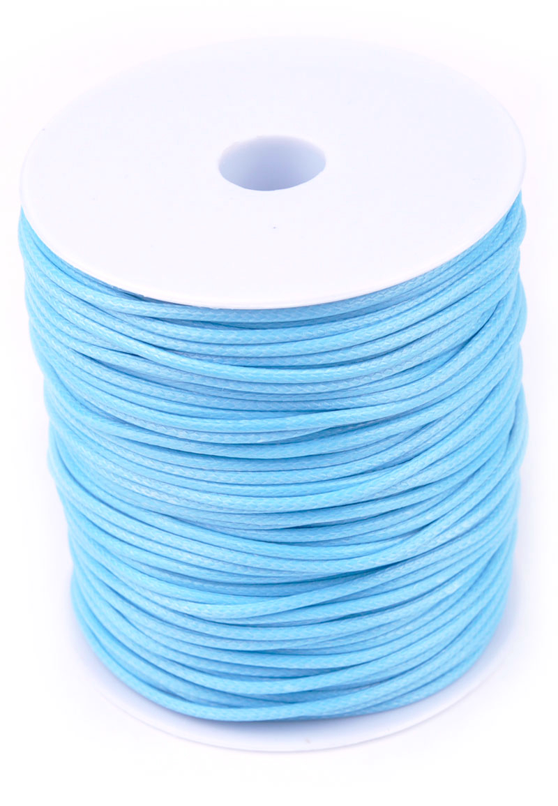 Code: D17323    --- 1m. Cordon cire avec eclat 2mm grosseur; Bleu---