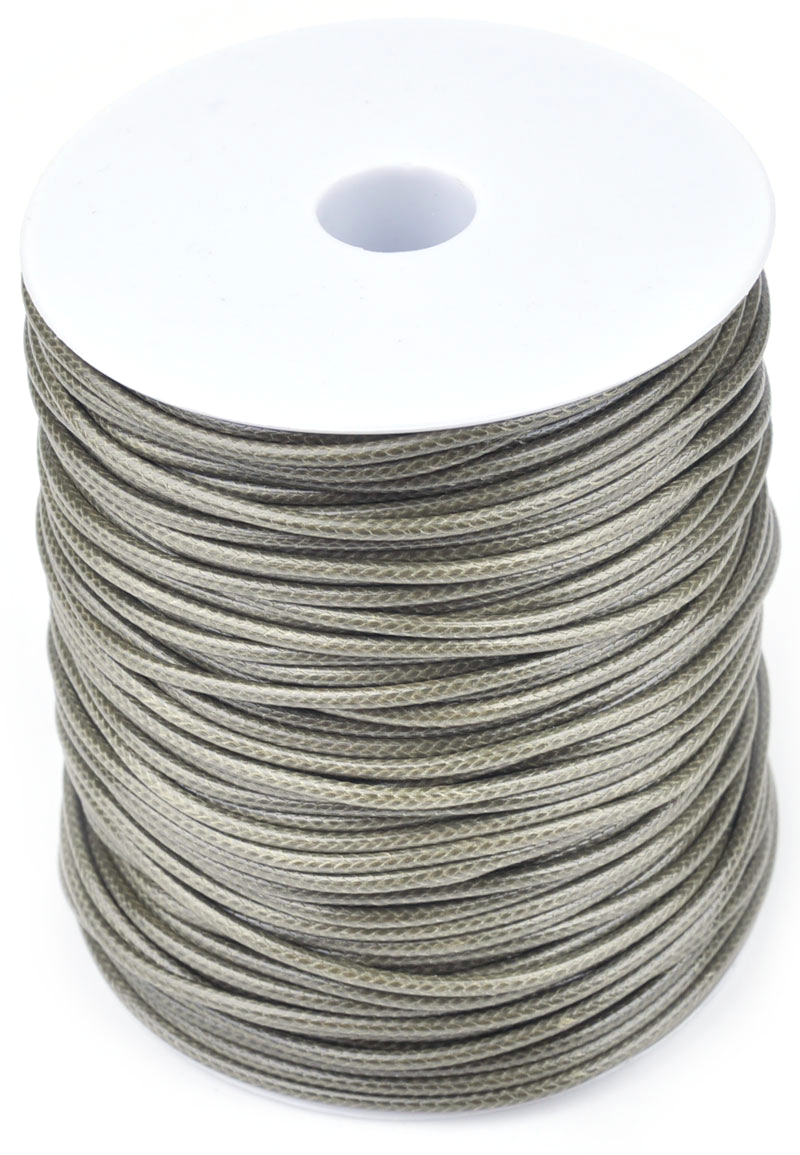 Code: D17327    --- 1m. Cordon cire avec eclat 2mm grosseur; Or-Vert---