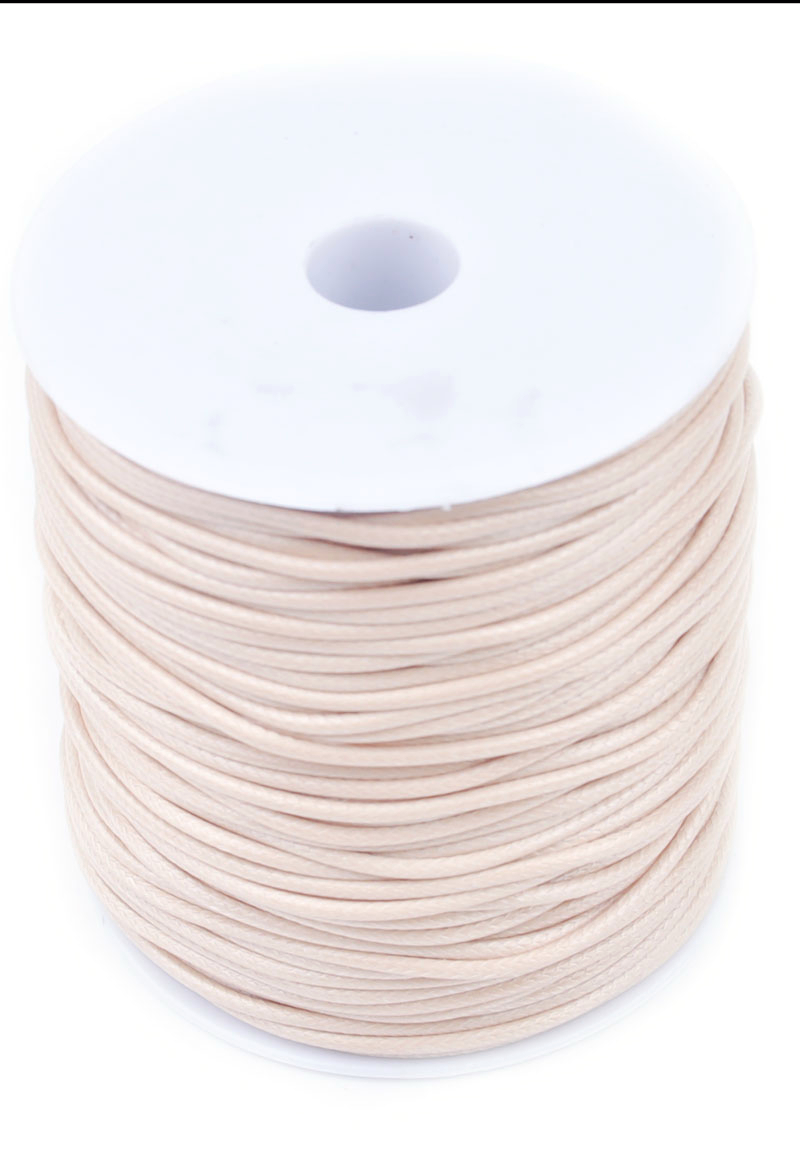 Code: D17328 (1m. Cordon cire avec eclat 2mm grosseur; Crème) 