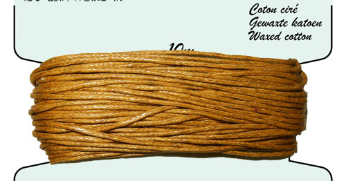 Carte coton ciré 1mm x10m. Couleur : Camel Code: FHY100_116 --- Carte coton cire 1mm x10m Camel---