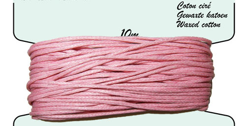 Carte coton ciré 1mm x10m. Couleur : Rose Code: FHY100_140 --- Carte coton cire 1mm x10m Rose---
