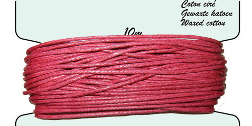 Carte coton ciré 1mm x10m. Couleur : Fuschia Code: FHY100_146 --- Carte coton cire 1mm x10m Fuschia---