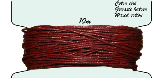 Carte coton ciré 1mm x10m. Couleur : Bordeaux Code: FHY100_163 --- Carte coton cire 1mm x10m Bordeaux---
