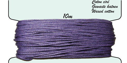 Carte coton ciré 1mm x10m. Couleur : Lilas Code: FHY100_166 --- Carte coton cire 1mm x10m Lilas---