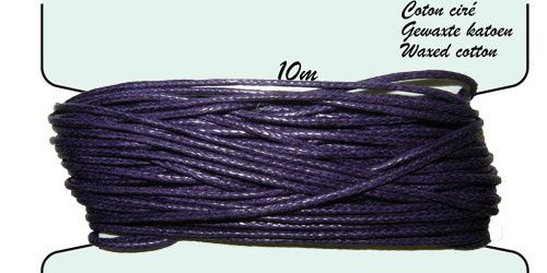 Carte coton ciré 1mm x10m. Couleur : Mauve Code: FHY100_193 --- Carte coton cire 1mm x10m Mauve---