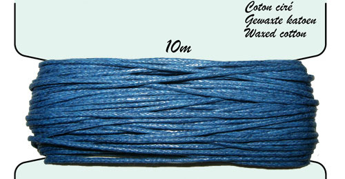 Carte coton ciré 1mm x10m. Couleur : Bleu Code: FHY100_213 --- Carte coton cire 1mm x10m Bleu---