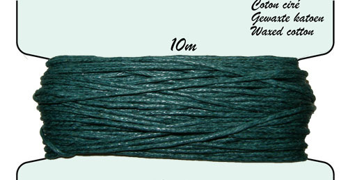 Carte coton ciré 1mm x10m. Couleur : Vert Canard Code: FHY100_222 --- Carte coton cire 1mm x10m Vert Canard---