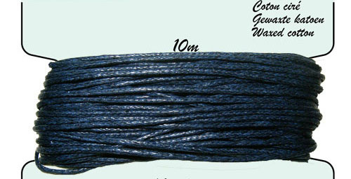 Carte coton ciré 1mm x10m. Couleur : Marine Code: FHY100_227 --- Carte coton cire 1mm x10m Marine---