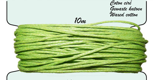 Carte coton ciré 1mm x10m. Couleur : Tilleul Code: FHY100_231 --- Carte coton cire 1mm x10m Tilleul---
