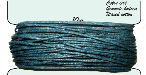 Carte coton ciré 1mm x10m. Couleur : Émeraude Code: FHY100_271 --- Carte coton cire 1mm x10m Emeraude---