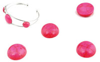 Briques de collage/cabochon de pierre naturelle Turquoise, circulaires ± 12mm, ± 5mm gros. Couleur: Fuchsia Code: D11846 --- Cabochon Pierre Naturelle 12mm, 5mm gros. Fuchsia---