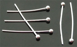 Code: D06367    --- Clou metal 40mm avec boule. Argente---