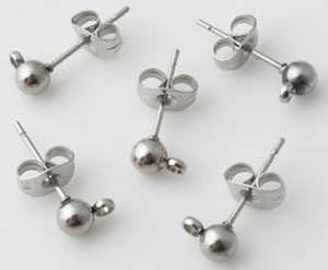 Boucles d’oreilles, avec oeil, et embout ± 16x6mm (acier inoxydable). Se vend à la pièce Code: D12537 --- BO Acier inox. et embout +- 16x6mm.---